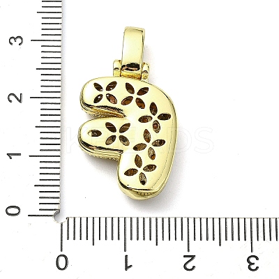 Brass Micro Pave Clear Cubic Zirconia Pendants KK-M279-01G-F-1