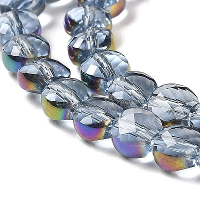 Electroplate Transparent Glass Beads Strands EGLA-Z001-02C-1