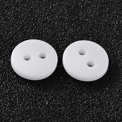 2-Hole Flat Round Resin Sewing Buttons for Costume Design BUTT-E119-28L-19-1