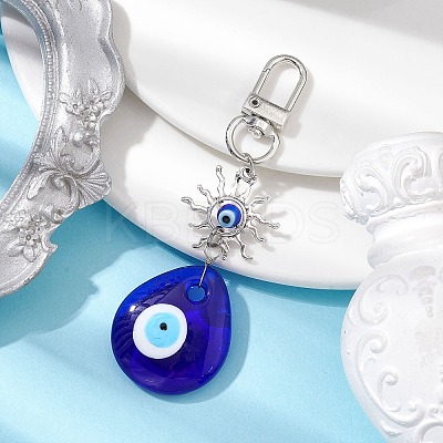 Evil Eye Lampwork Pendant Decorations HJEW-JM01996-02-1