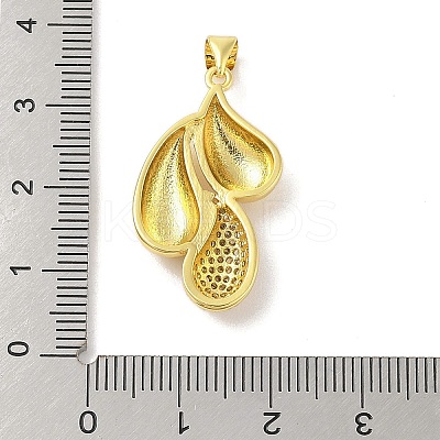 Rack Plating Brass Clear Cubic Zirconia Pendants KK-S380-19G-1