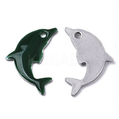 201 Stainless Steel Enamel Pendants STAS-N088-16D-1