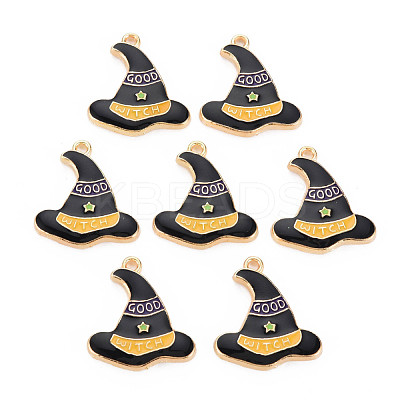 Light Gold Alloy Enamel Pendants ENAM-S126-122-1