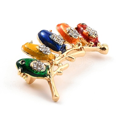 Birds with Branch Alloy Rhinestone Brooch JEWB-O009-11-1