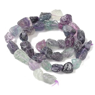 Raw Rough Natural Colorful Fluorite Beads Strands G-M453-D11-1
