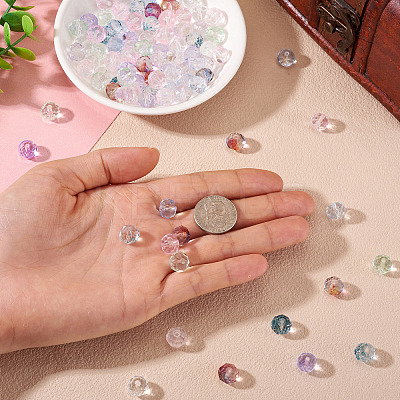 90Pcs 9 Colors Baking Paint Transparent Glass Beads GLAA-TA0003-33-1