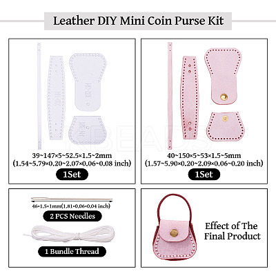 Leather DIY Mini Coin Purse Kit DIY-TA0004-90C-1