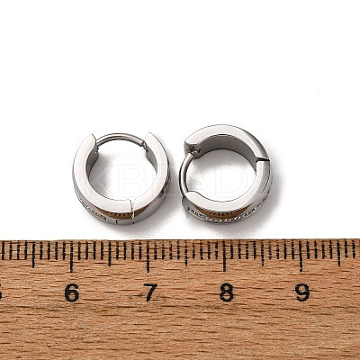304 Stainless Steel Clear Cubic Zirconia Hoop Earrings EJEW-D331-08B-P-1