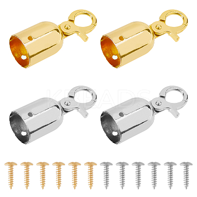 4Pcs 2 Colors Zinc Alloy Cord Ends FIND-FH0008-76-1