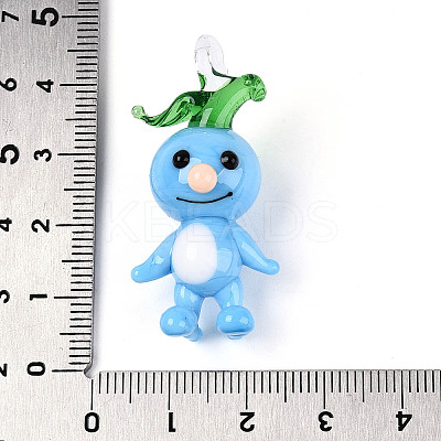 Handmade Lampwork Cartoon Radish Pendants LAMP-T025-10A-1