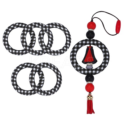 5Pcs Ring Food Grade Eco-Friendly Silicone Beads JX893D-1