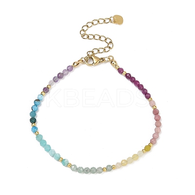 Chakra Natural Mixed Gemstone Chips Beaded Bracelets for Women BJEW-JB11631-03-1