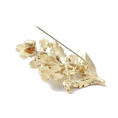 Flower with Heart Alloy Resin Brooch for Women LS-JEWB-C029-15-1