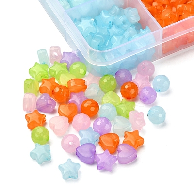 575Pcs 15 Style Imitation Jelly Acrylic Beads MACR-YW0001-79-1