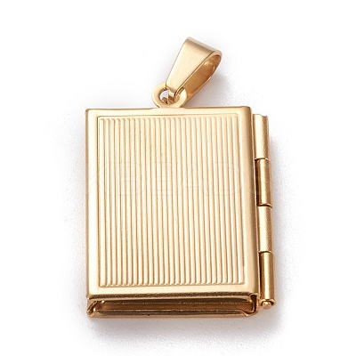 304 Stainless Steel Locket Pendants STAS-K197-02G-1
