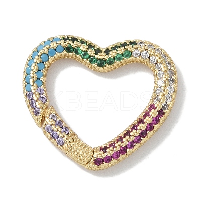 Rack Plating Brass Micro Pave Cubic Zirconia Twister Clasps KK-NH0002-10G-02-1