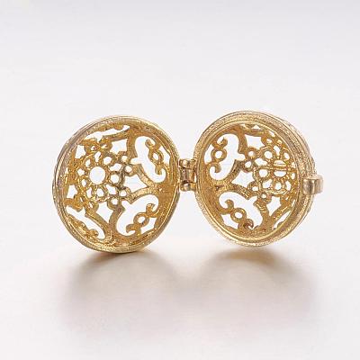 Brass Cage Pendants KK-K173-06G-1