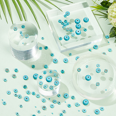 500Pcs 10 Style Synthetic Turquoise Dyed Beads Strands G-AR0005-76-1