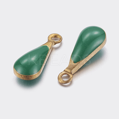 Antique Golden Plated Brass Enamel teardrop X-KK-Q571-01F-1