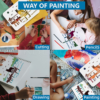 1Pc PET Hollow Out Drawing Painting Stencils DIY-MA0005-76B-1