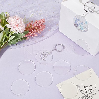 30Pcs Transparent Acrylic Blank Big Pendants TACR-SC0001-20-1