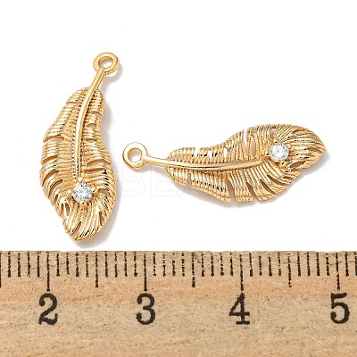 Brass Micro Pave Cubic Zirconia Pendants KK-K378-19G-1