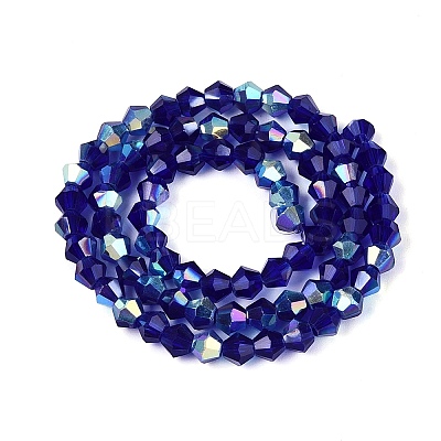 AB Color Plated Transparent Glass Beads Strands GLAA-G127-01-02O-1
