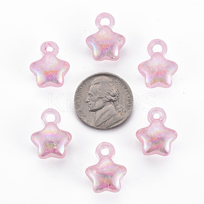 Transparent Crackle Acrylic Pendants MACR-S373-63-L05-1