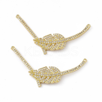 Brass Micro Pave Cubic Zirconia 2-Loop Pendants KK-E068-VC020-1