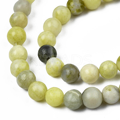 Natural Yellow Mustard Jasper Beads Strands X-G-Q462-6mm-39-1