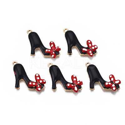 Rack Plating Alloy Enamel Pendants ENAM-T011-131B-1