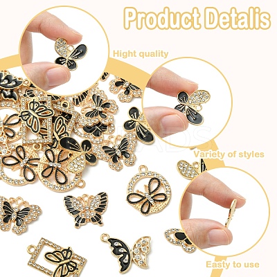 28Pcs 7 Styles Alloy Enamel Pendants FIND-FS0003-21-1