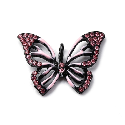 Spray Paint Alloy Rhinestones Pendants LS-ALRI-E130-01EB-01-1