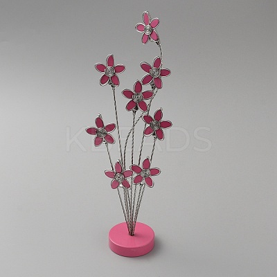 304 Stainless Steel Flower Name Card Holder AJEW-WH0258-28-1