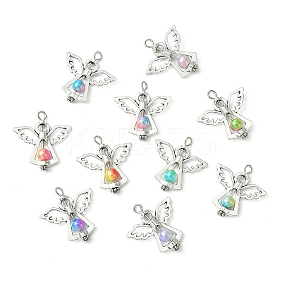 60Pcs 10 Colors Acrylic Pendants PALLOY-CJ00098-1