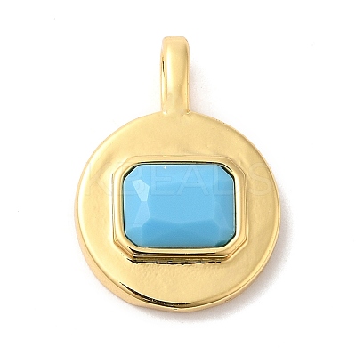 Brass with Cubic Zirconia Pendants KK-K339-01G-05-1