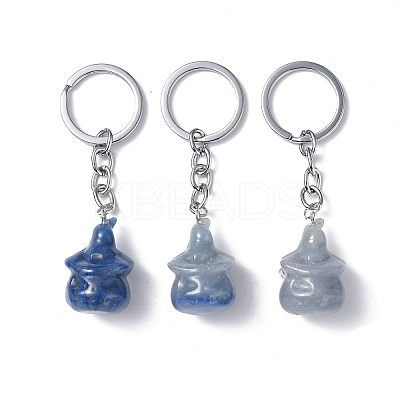 Natural/Synthetic Gemstone Keychains KEYC-P011-04P-1