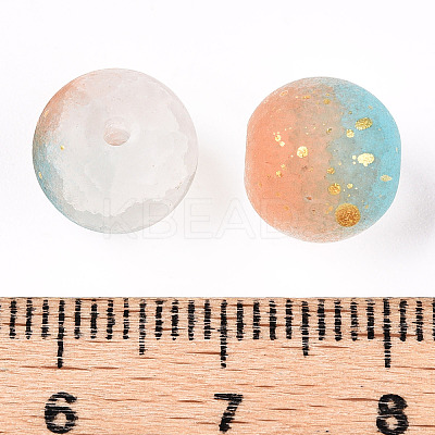 Frosted Baking Paint Crackle Glass Beads with Glitter Powder LS-X1-DGLA-T004-01C-1