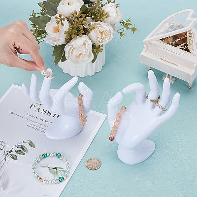 2Pcs Plastic Mannequin Hand Jewelry Display Holder Stands RDIS-UN0001-02C-1
