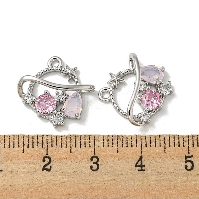 Brass Micro Pave Cubic Zirconia Pendants KK-K378-16P-1