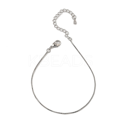 Rack Plating Brass Box Chain Bracelets for Women BJEW-G735-02P-1