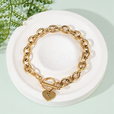 Golden 304 Stainless Steel Charm Bracelets NJEW-K284-01G-R-1