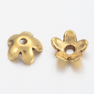 Tibetan Style Alloy Bead Caps GLF1225Y-NF-1