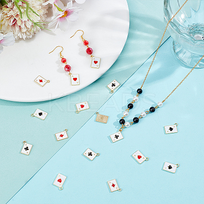 40Pcs 4 Styles Alloy Enamel Pendants ENAM-PH0003-05-1