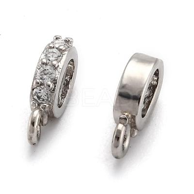 Brass Micro Pave Cubic Zirconia Tube Bails ZIRC-H119-11P-1
