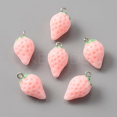 Opaque Resin Pendants LS-RESI-WH0077-10B-1