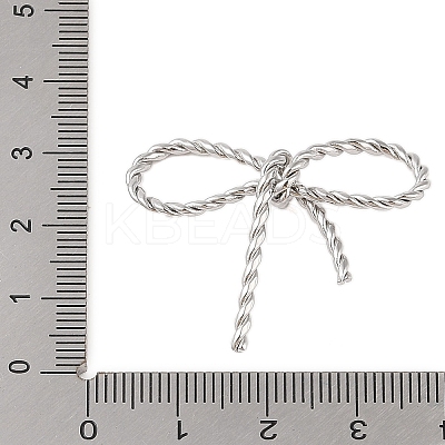 Non-Tarnish 304 Stainless Steel Twisted Bowknot Links Connector Charms STAS-S125-01P-1