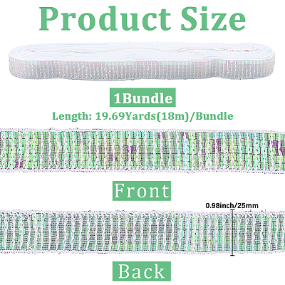 Polyester with PVC Paillette Lace Trim Ribbon OCOR-WH20050-015C-1