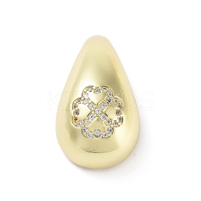 Rack Plating Brass Micro Pave Clear Cubic Zirconia Pendants KK-H474-18G-12-1
