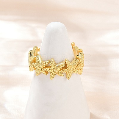 Brass Adjustable Cuff Rings for Women RJEW-H256-16G-1